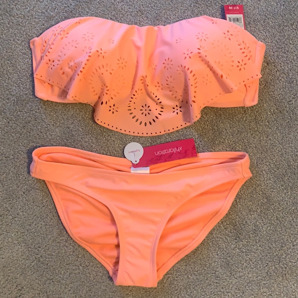 Coral Strap or Strapless Cheeky Bikini
